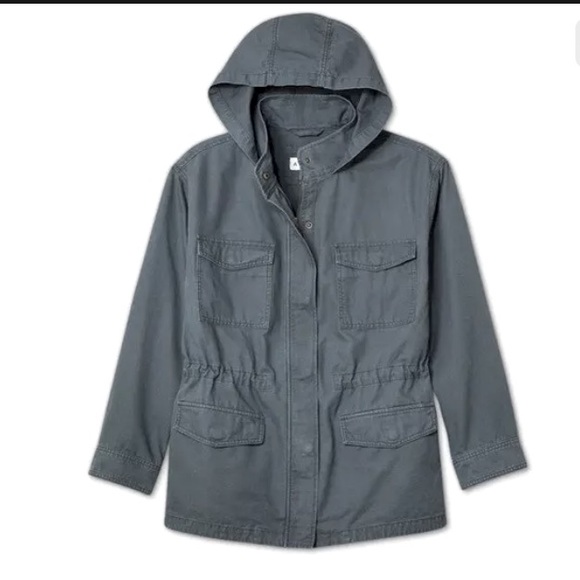 (4X)- Ava & Viv Women's Plus Size Utility Anorak Jacket - Gray